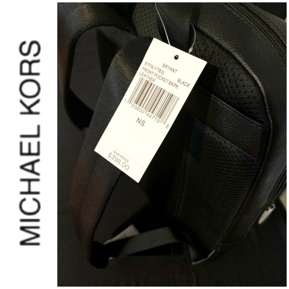 NWT authentic MK genuine leather backpack black - Picture 4 of 6